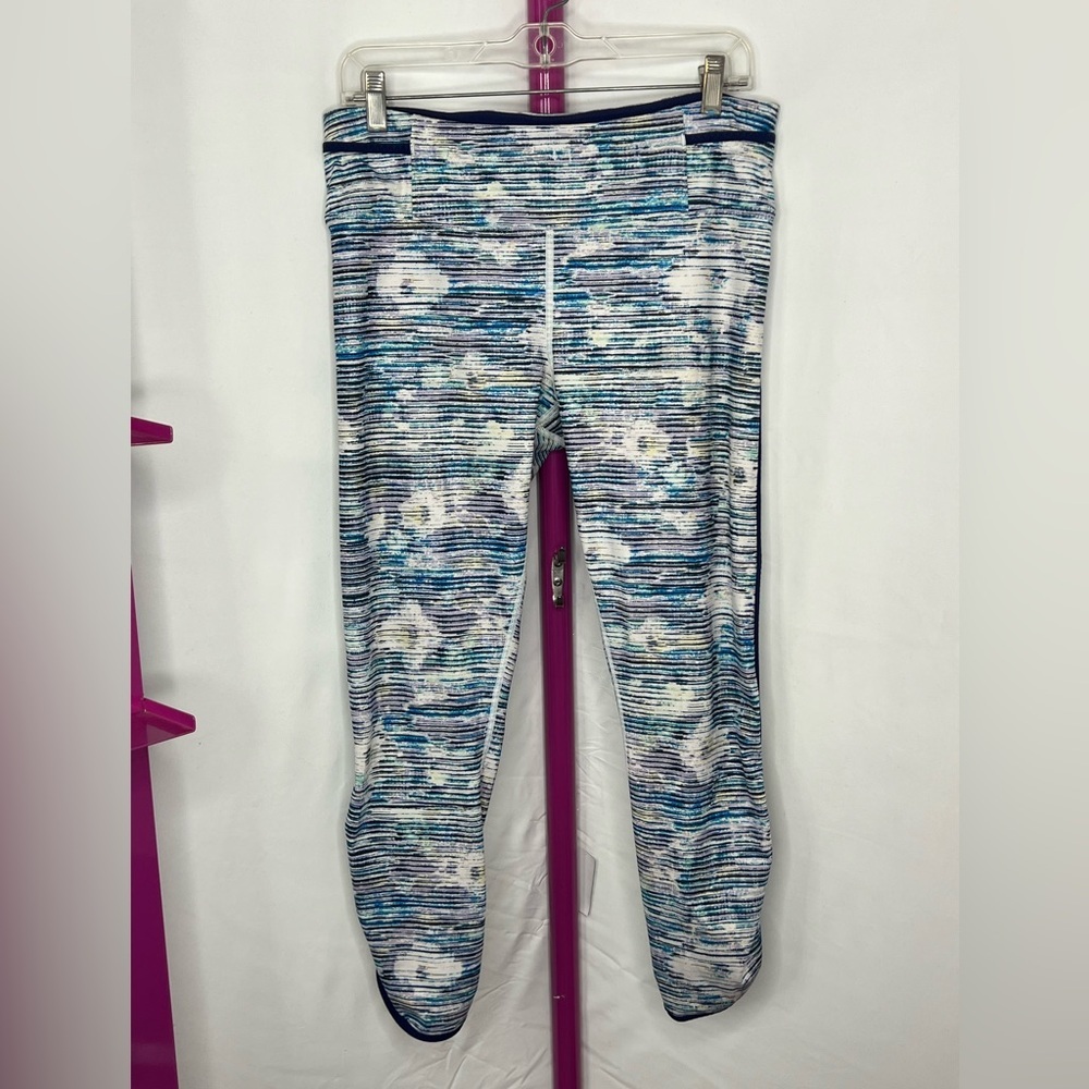 lululemon athletica Blue and White Patterned Leggings sz 10